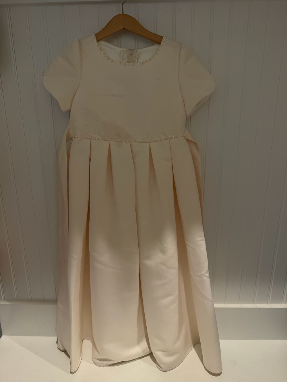 Girls' Ivory Pleated Special Occasion Dress